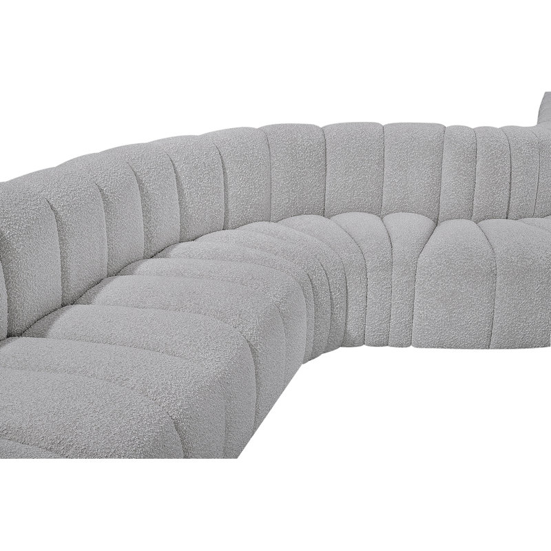Canapé et chaise rembourrés Hormachea, Tissu gris bouclé