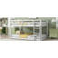 Lit simple en bois d'hévéa massif avec échelle, plateforme de lit avec barre transversale renforcée-121110815
