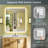 Bathroom LED Mirror with Backlit, Anti Fog Lighted Vanity Mirror with Stepless Dimmable, ETL Listed, IP54 Waterproof, CRI90+, HD Tempered Glass-555363553