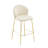 Kira Indoor Upholstered Bar Stool, Beige Fabric With Metal Frame, Set Of 2