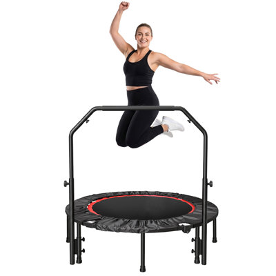 40-Inch Folding Mini Trampoline with Handlebar – 716 lbs Weight Capacity, Tool-Free Assembly– Indoor & Outdoor