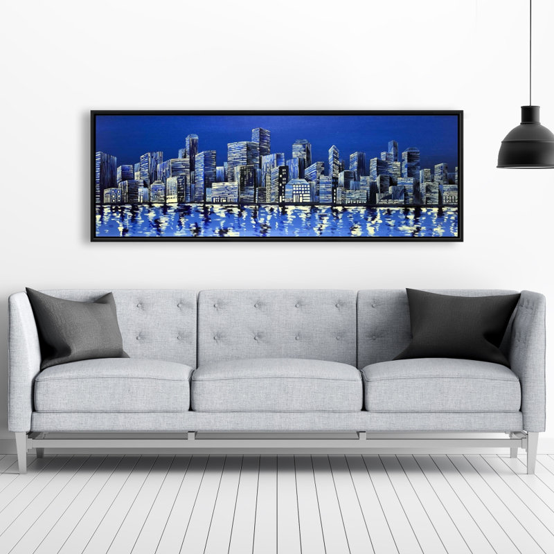 «City In Blue» sur toile, H 20 po x l 60 po