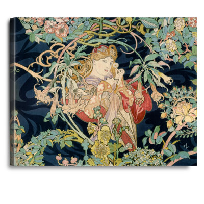 Femme aux Camélias (Woman with Camellias) by Alphonse Mucha wall art for Home Office Decorations Giclee Print On Canvas