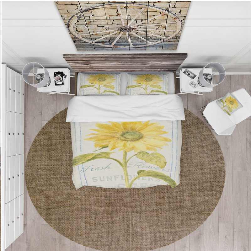 Ensemble de housse de couette floursack fleurs ii, Housse de couette très grand + 2 taies décoratives