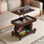Petite table basse avec roulettes, table d'appoint multifonctionnelle rotative à 360 °, table de bout roulante avec compartiment de rangement, table de chevet mobile pour le salon, la maison et le mobilier de maison, noyer-131262638