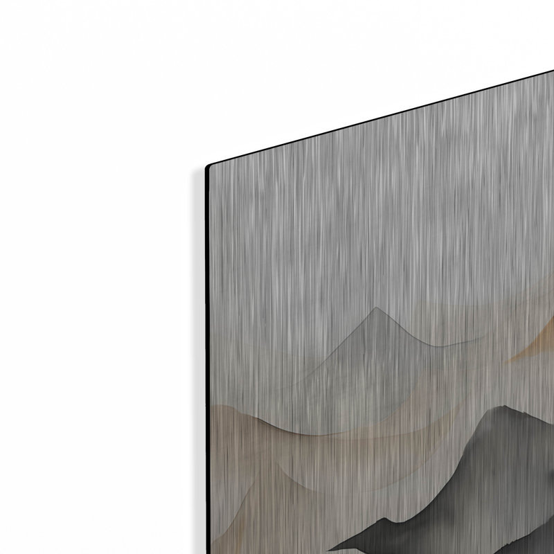 «Black & Beige Landscape 7» par Petals Prints Design, art mural en métal, H 24 po x l 16 po