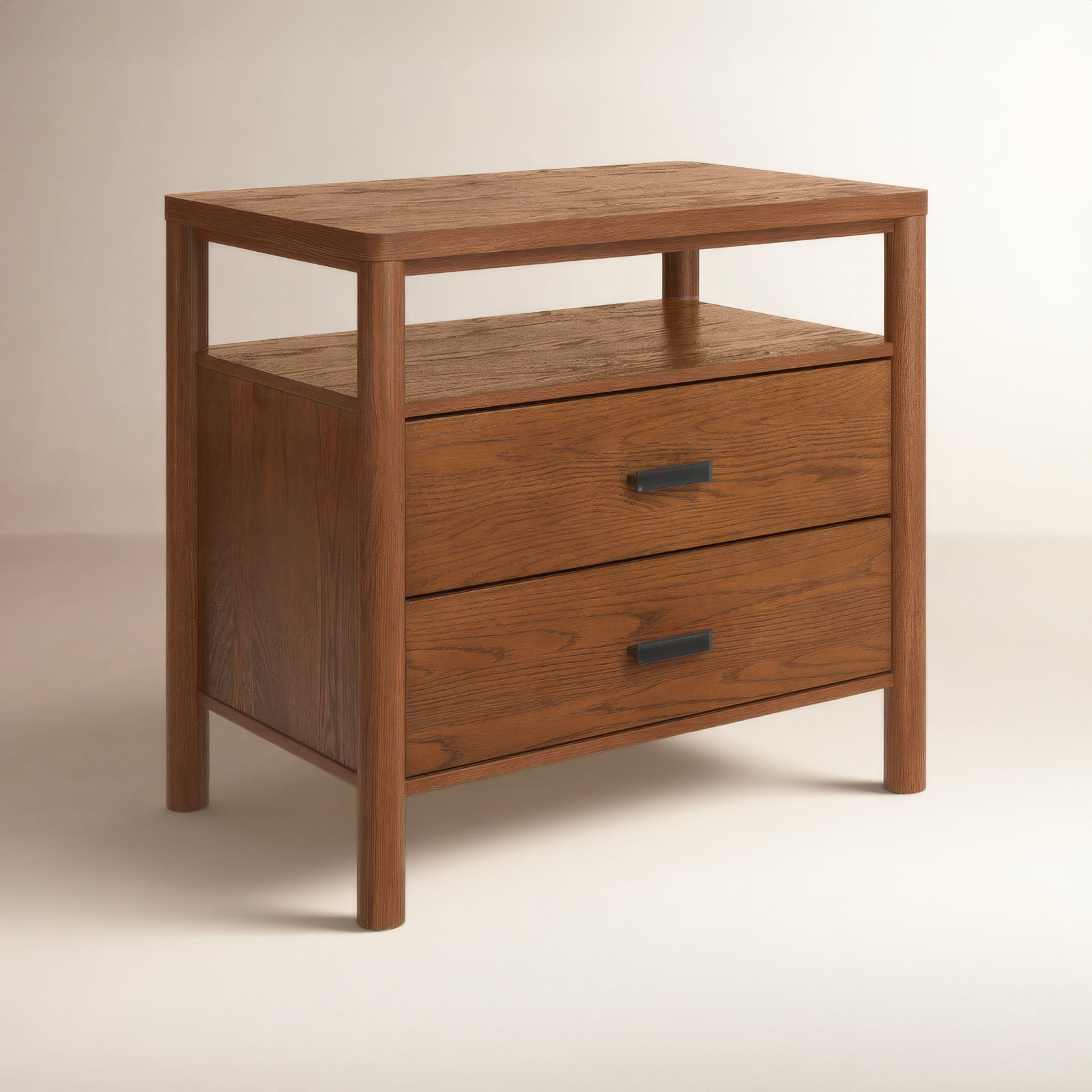 Kaplan Wood Nightstand, Medium Oak