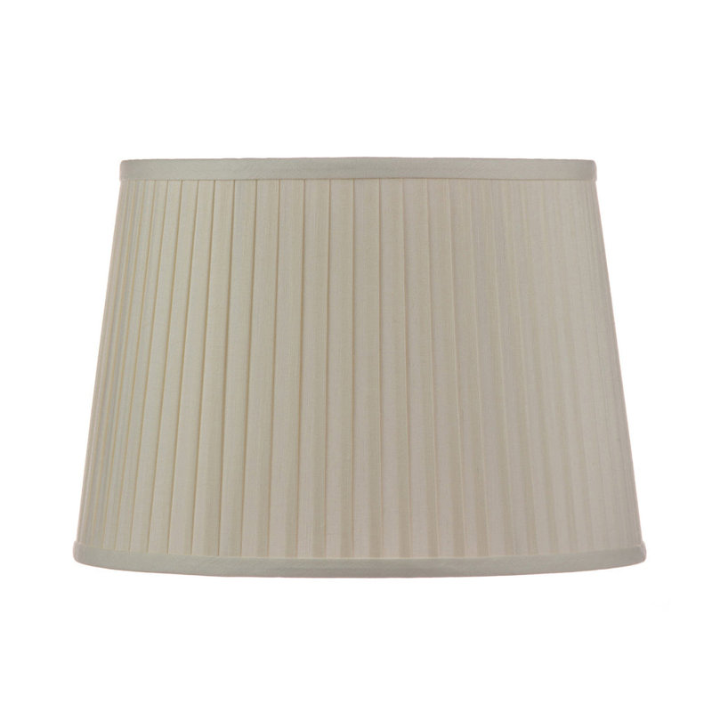 Knife Pleat Drum Linen Lamp Shade, 12"H x 19"W x 19"D, Beige