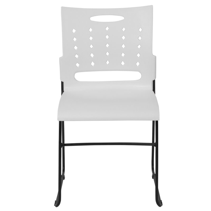 Heidi 881 lb. Capacity Sled Base Stack Chair with Air-Vent Back, White
