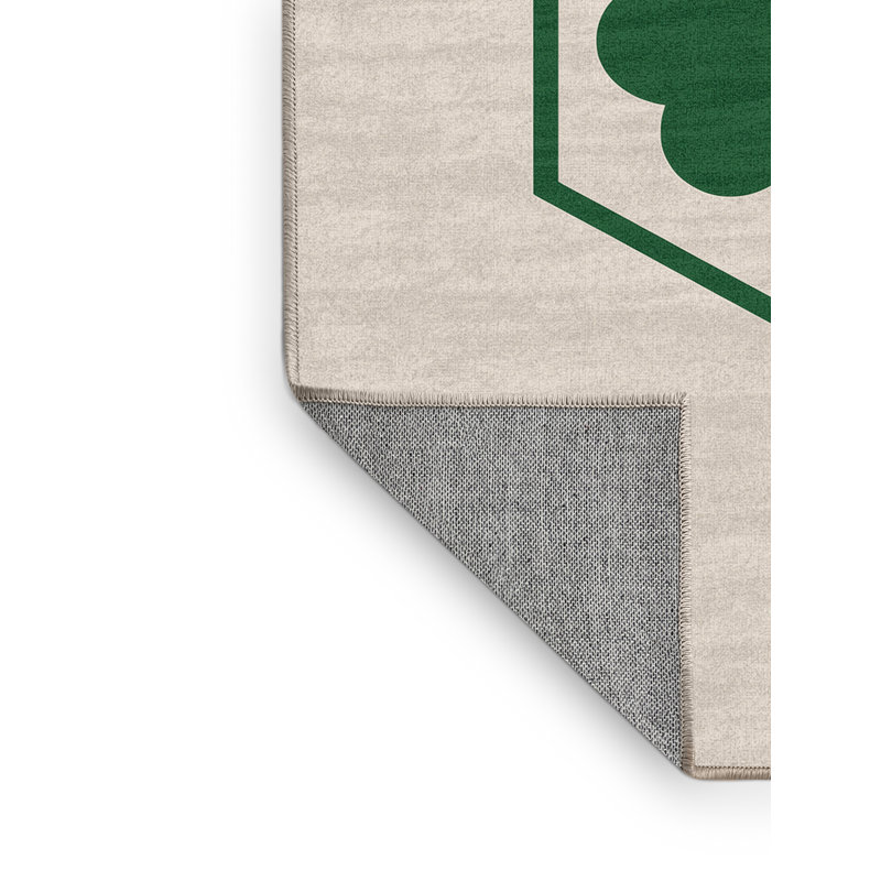 Tapis abstrait moderne et contemporain Myrtlewood St Patties lavable à la machine - Reliure beige, 2 pi x 3 pi