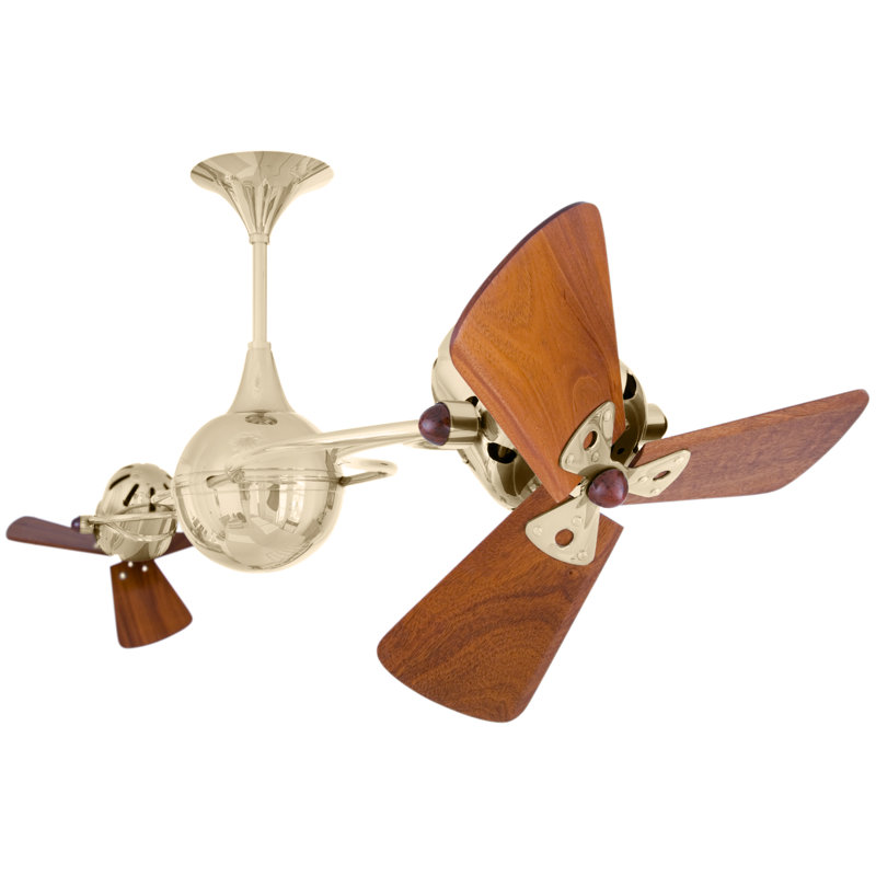62" Italo Ventania 3 Blade Ceiling Fan, Polished Brass