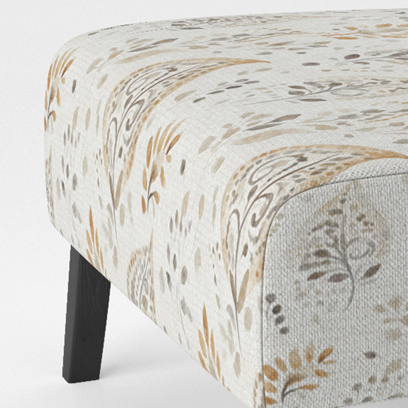 Fauteuil de chambre moderne rembourré beige, Pantoufle sans accoudoirs