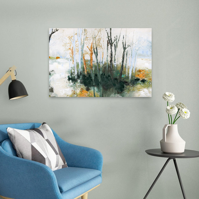 Waterside, paysage abstrait contemporain, art naturel, H 16 po x l 24 po