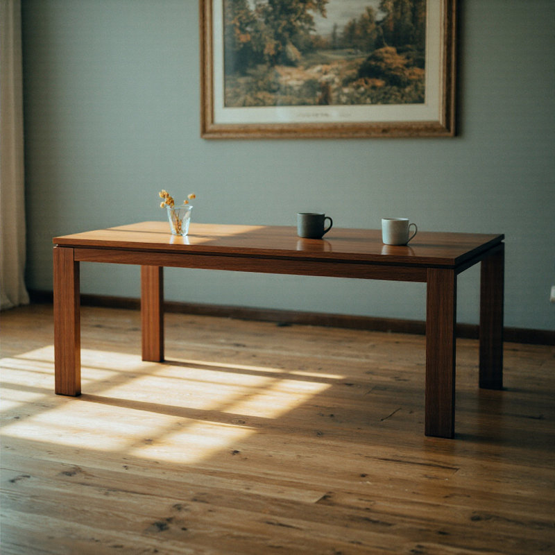 Mid Century Modern Solid Wood Dining Table For 4-6 People, 29.52" H x 70.86" L x 31.49" W