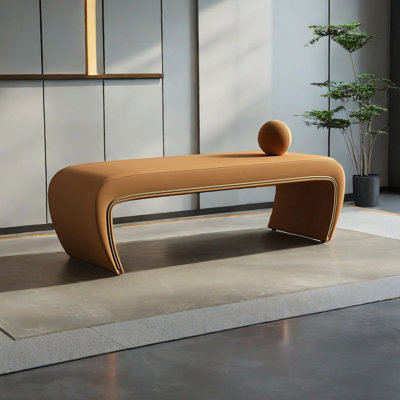 Banc rembourré en cuir Zaakiyah