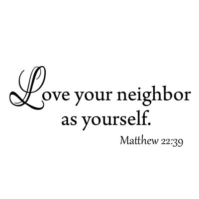 Décalcomanie murale « love your neighbor as vous » Coopersville