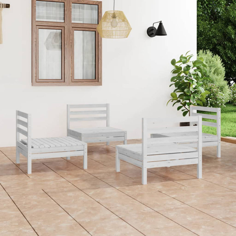 Bohle 4 Pieces Sectional Seating Group, White