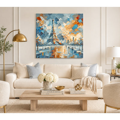 Abstract Eiffel Tower Wrapped Canvas Wall Art