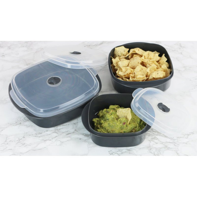 Ensemble de 3 contenants alimentaires Argelis, Gris