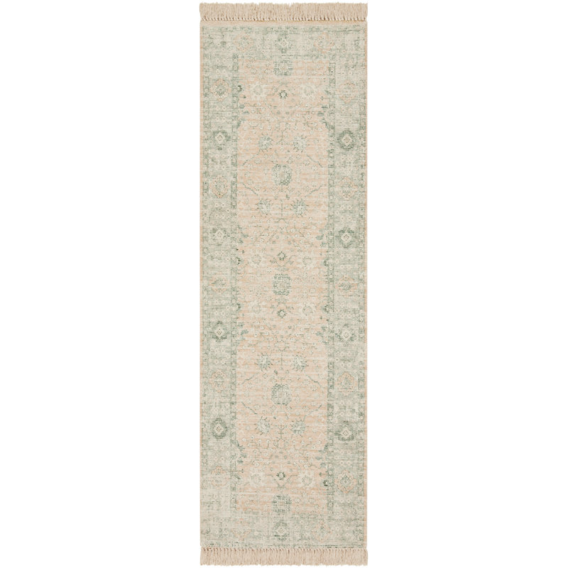 Wensley Oriental Flatweave Camel/Sage Area Rug, Runner 2'6" x 8'