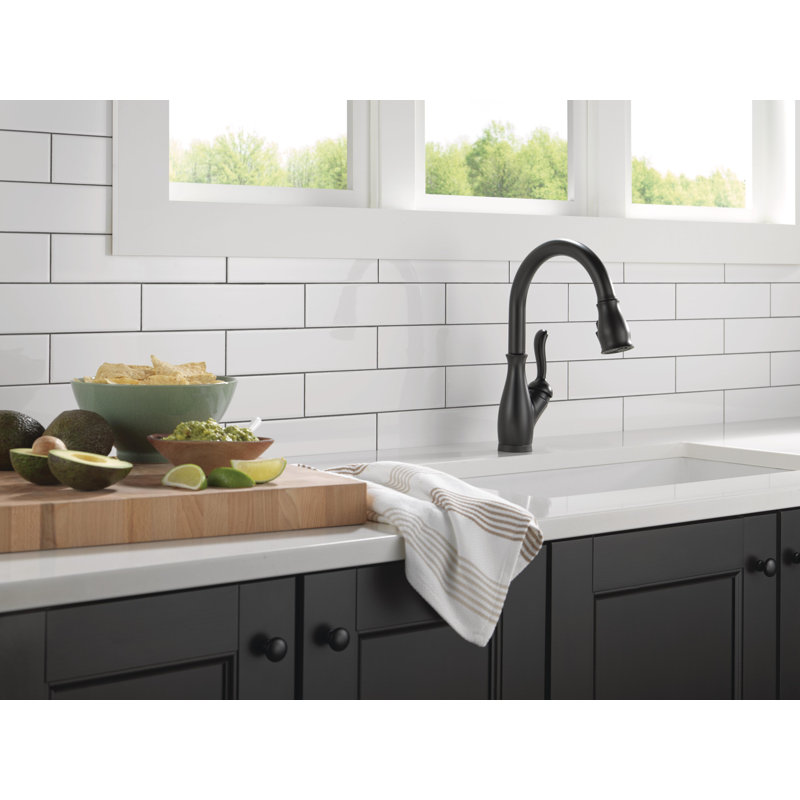 Robinet de cuisine à poignée simple avec technologie Touch20 Leland, Noir mat
