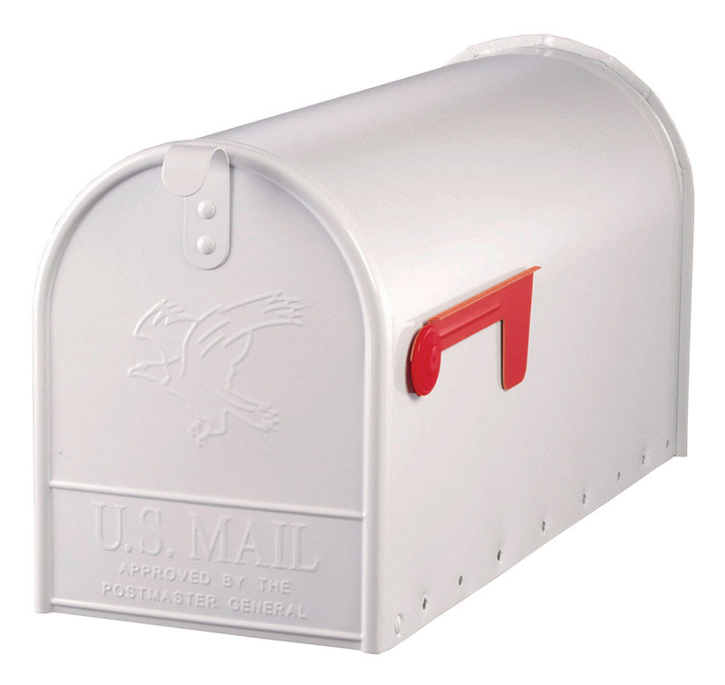 Elite Large Post Mounted Mailbox, White