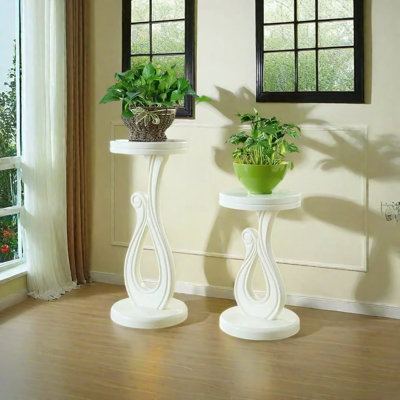 Solid Ash Wood Round Floor Plant Stand