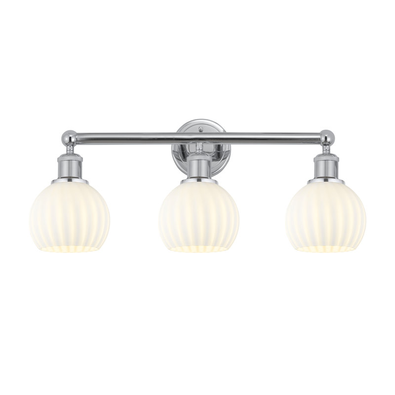 Éclairage de salle de bain à 3 lumières à intensité variable Bertile, Chrome poli
