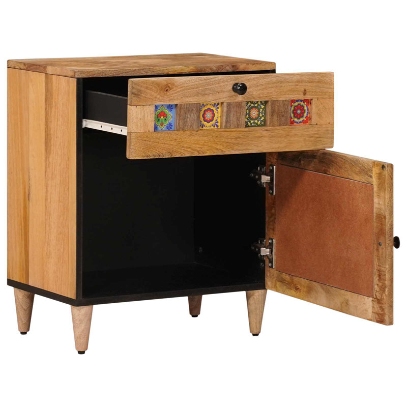 50cm W Solid Wood Bedside Table