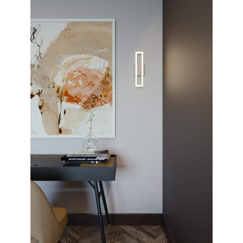 Éclairage pour salle de bain à intensité variable 1 lumière Ozell, Nickel satiné