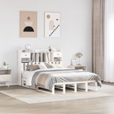 Vidaxl Solid Wood Bed with Shelf without Mattress