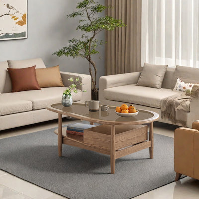 Solid wood creative walnut-shaped coffee table