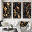 «Gold Tropical Leaf Serenade», 3 pièces sur toile-2131063834-2131063833