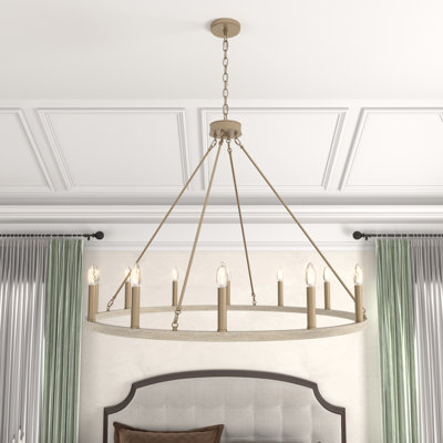 Beck 12-Light Dimmable Wagon Wheel Chandelier
