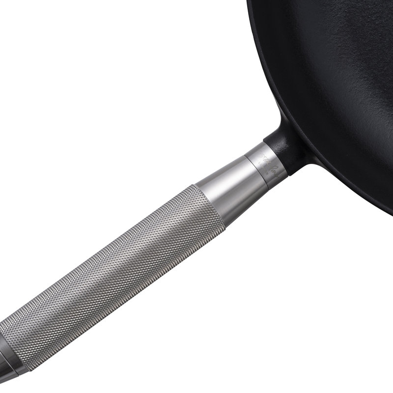 Staub Cast Iron Buster + Punch 11-Inch Frying Pan - Handle, Matte Black/Stainless Steel