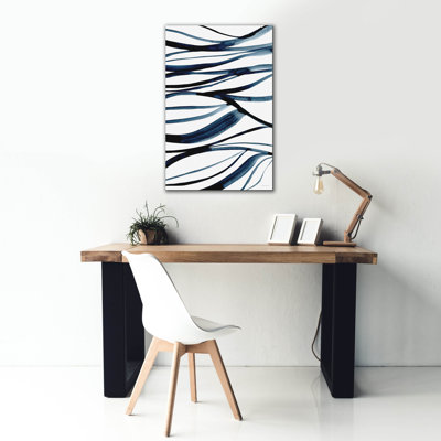 Thread of Blue 2 pi par Mercedes Lopez, art mural sur toile, 12 po x 18 po