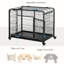 Cage et cage pour chien en métal robuste et pliable avec plateau et couvercle amovibles