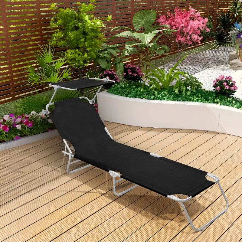 Outdoor Lounge Chair, Black