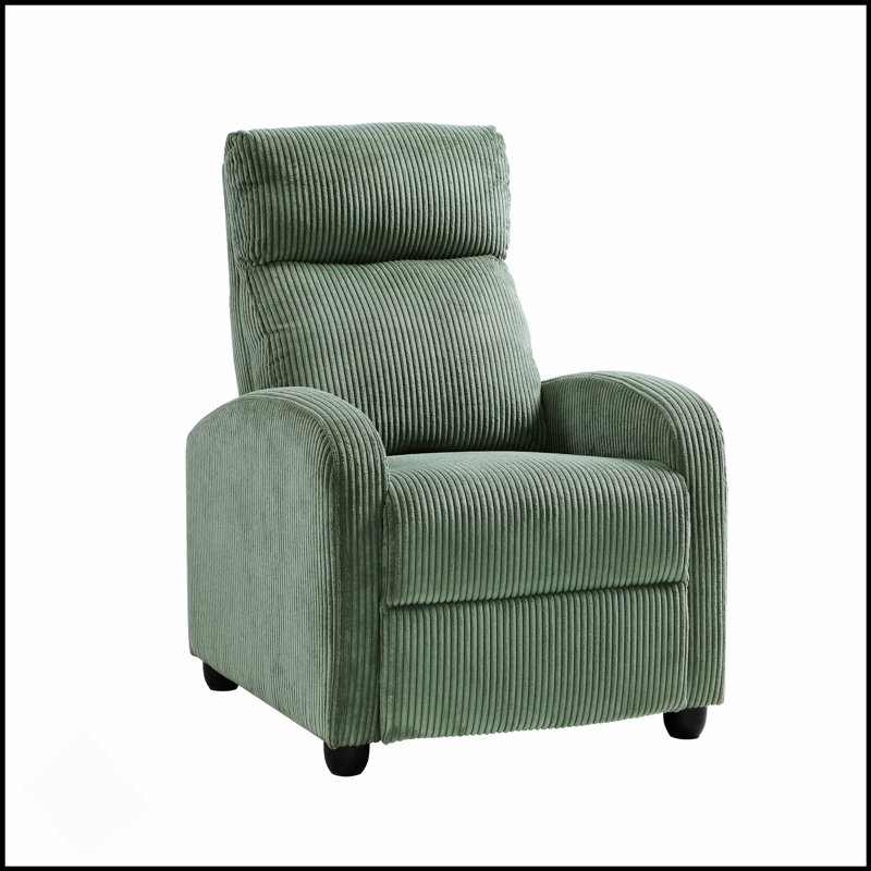 Fauteuil inclinable moderne avec dossier en velours côtelé, meubles de salon confortables et durables, Vert