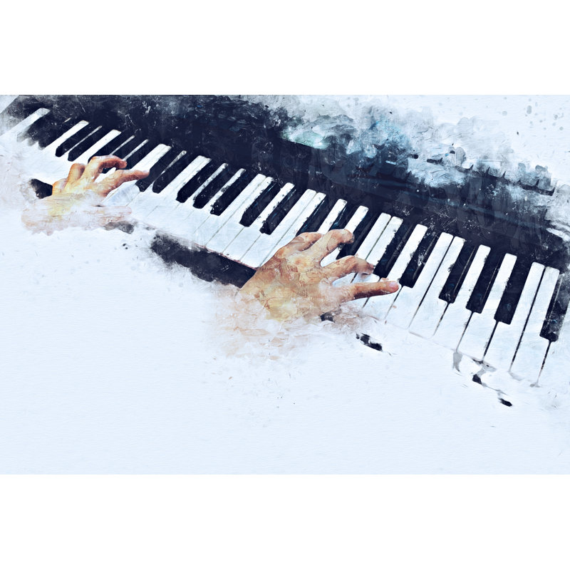 Rewis Abstract Keyboard Digital Illustration - Wrapped Canvas Print, 30cm H x 46cm W x 3.8cm D