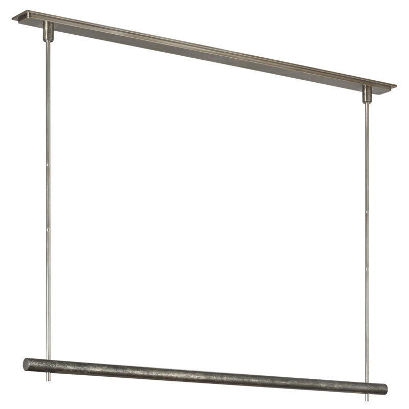 Anne-Marie Barton Stahl 60" Linear Chandelier with Nova Frost Lens, Museum Pewter