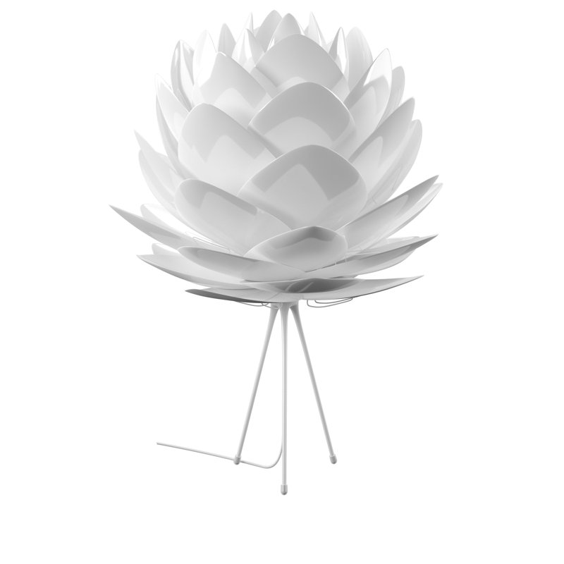 Lampe de table à trépied 31 po Silvia, blanc, blanc