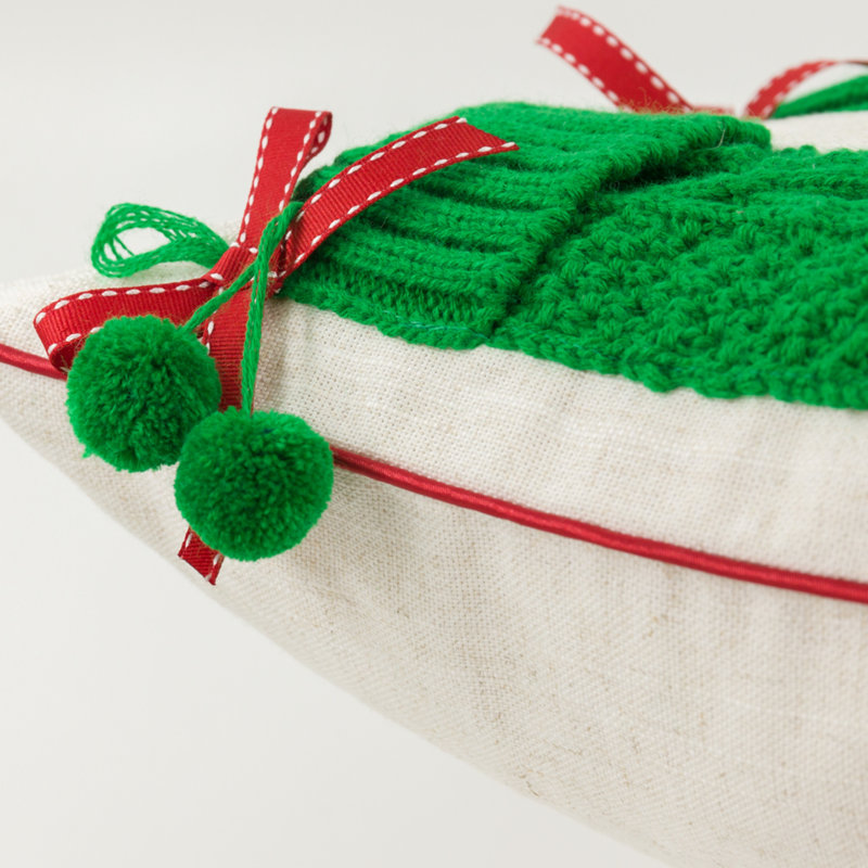 Housse de coussin décoratif, Vert, H 14 po x l 24 po