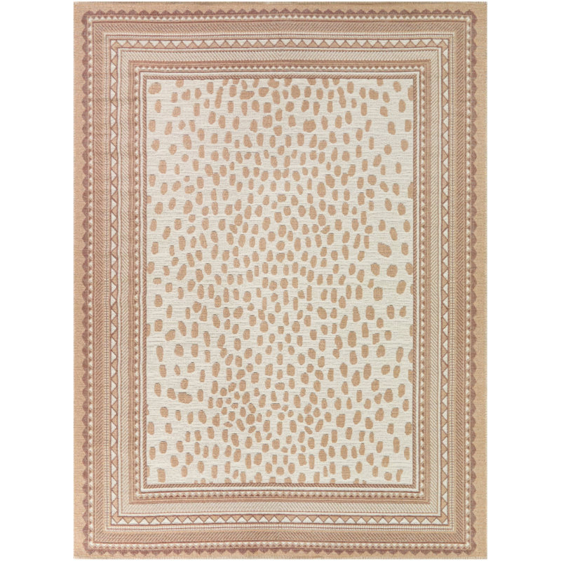 Tapis à bordure léopard Amadeus, 7 pi 10 po x 10 pi