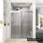 60 In. W X 76 In. H Freestanding Double Sliding Frameless Shower Enclosure In Brushed Nickel Finish-122790653