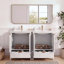 Ensemble de meuble-lavabo de salle de bain, meuble-lavabo moderne avec trou de robinet simple, panneaux de porte texturés et tiroir, pieds en pin, grand espace de rangement et charnières à fermeture en douceur