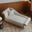 Fauteuil de princesse 78,84 po à rayures bleues et blanches de style américain