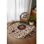 Madeline Collection Digital Print Cotton-Polyester Brown Colourful Moroccan Rug-1177901556