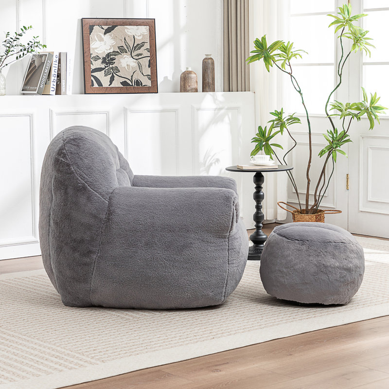Fauteuil à billes, Fausse fourrure grise foncée