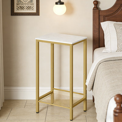 Grande table d'appoint, table de chevet industrielle avec tablettes réglables en filet pour le vestibule de la chambre à coucher du salon